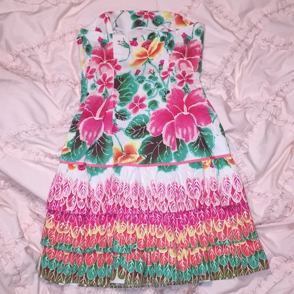 Tibi strapless floral dress with removable straps - Picture 2 of 4